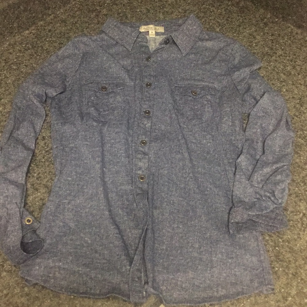 Active USA Women’s Long Sleeve Button Top